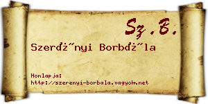 Szerényi Borbála névjegykártya
